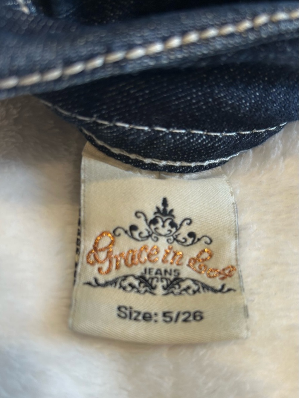 Grace in LA Dark Blue Denim High Rise Jeans